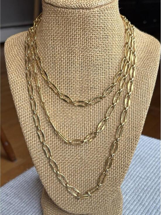 Monet Jewelry - Monet Gold Tone Long Link Chain Necklace 56” Layered Statement